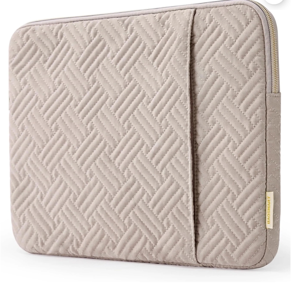 Chic Quilted Tablet Sleeve in Taupe